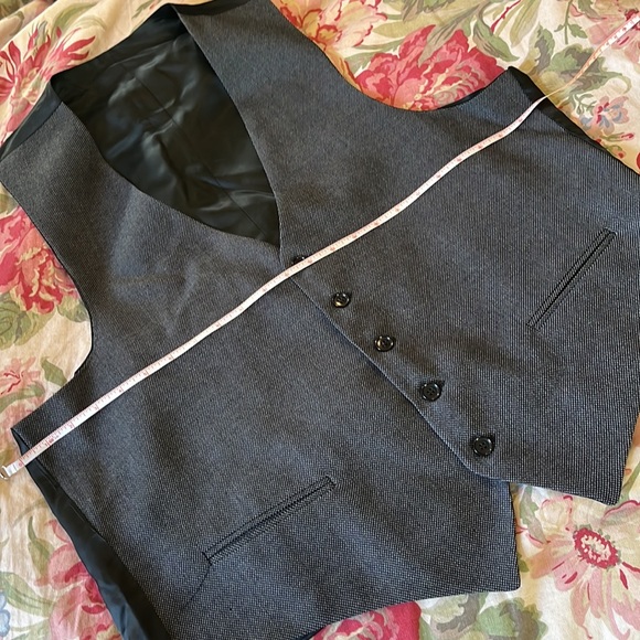 THOMAS CHURCHILL Size 46L Suit Blazer + Vest Gray 2-Button Virgin Wool Canada - Picture 16 of 16